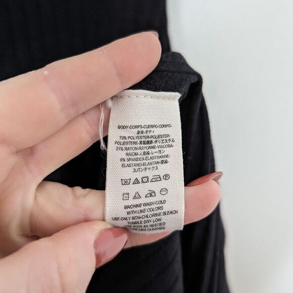 Free People black ribbed Heatwave cap sleeve cutout open back bodycon midi dress - Picture 4 of 6